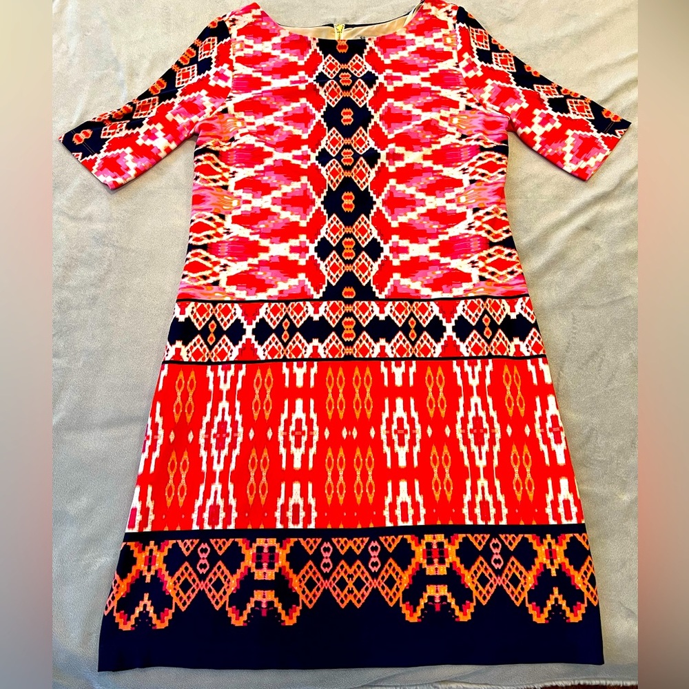 Eliza J Stretch Jersey Dress in Geometric Print